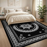 Black White Mandala Area Rug with Celtic Knots