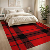 Rustic Farmhouse Bold Black Buffalo Bold Red Black Buffalo Plaid Area Rug