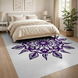 Purple Mandala Floral Purple Area Rug