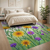 Daisy Lavender Wildflower Area Rug