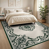 Traditional Persian Ornate Floral Medallion Beige Area Rug