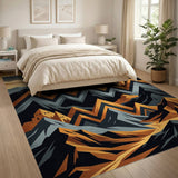 Geometric Jagged Peaks and Towers Rug