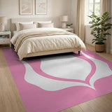 Pink White Geometric Lotus Area Rug