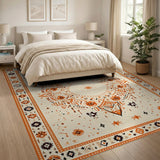 Orange Southwestern Tribal Mandala Rug