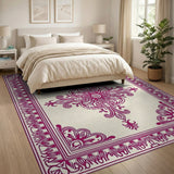 Purple Purple Ornate Persian Medallion Rug
