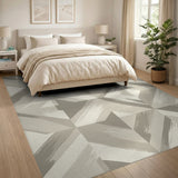 Beige and Neutral Beige Geometric Area Rug