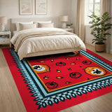 Spooky Cartoon Pumpkin Halloween Red Rug