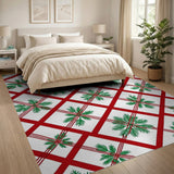 Festive Red Green Christmas Lattice Area Rug