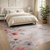 Blush Floral Vintage Blush Peony Floral Vintage Area Rug