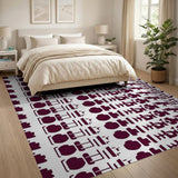 Purple Geometric Hangul Area Rug