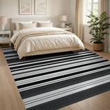 Bold Black and White Bold Zebra Stripe Black White Area Rug