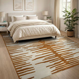 Brown Abstract Bar Area Rug