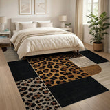 Leopard Patchwork Geometric Area Rug