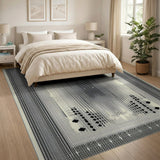Black White Geometric Fade Area Rug