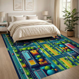 Vibrant Top-Down Urban Avenue Area Rug