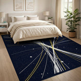 Multi-color and Patterns Navy Starburst Geometric Area Rug