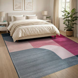 Modern Geometric Navy Pink Area Rug