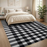 Bold Geometric Modern Bold Black White Checkered Area Rug