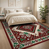 Ornate Red Green Traditional Persian Area Rug