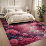 Dreamy Pink Peony Blossom Area Rug