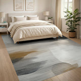 Abstract Beige Grey Neutral Area Rug