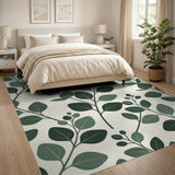 Eucalyptus Leaves Green Pattern Area Rug