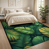 Green Lush Monstera Leaf Area Rug
