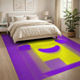 Vibrant Yellow Smiley Face Cartoon Area Rug