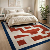 Red Geometric Modern Area Rug