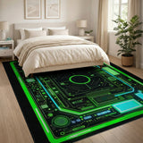 Neon Green Circuit Area Rug