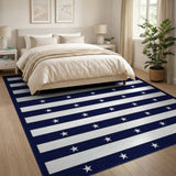 Navy Blue Stars and Stripes Area Rug
