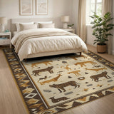 Southwestern African Big Cats Wildlife Rug