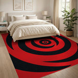 Red Vortex Spiral Area Rug
