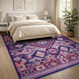 Vibrant Purple Southwestern Geometric Area Rug