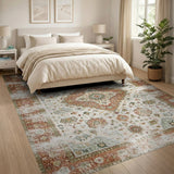 Distressed Persian Medallion Area Rug
