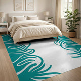 Teal Seaweed Abstract Area Rug