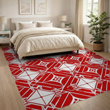 Geometric Modern Bold Red Geometric Diamond Area Rug