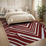 Bold Red Chevron Zigzag Area Rug