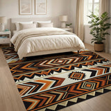 Heritage Tribal Orange Orange Heritage Tribal Geometric Area Rug