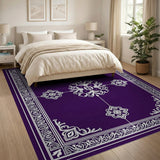 Purple Purple Traditional Persian Floral Area Rug
