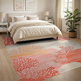ODIKA Washable Coral Reef Abstract Low Pile Non-Slip Area Rug