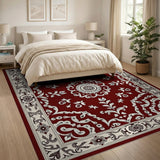 Traditional Persian Elegant Red Persian Area Rug with Floral Medallion