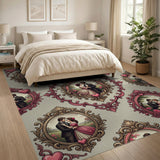 Victorian Romance Ornate Frame Pink Rug