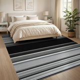 Bold Black White Striped Geometric No. 3 Area Rug