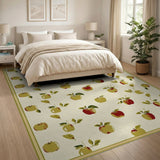 Whimsical Apple Orchard Fruit Pattern Rug