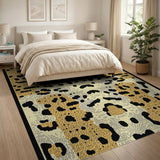 Multi-color and Patterns Golden Leopard Print Area Rug