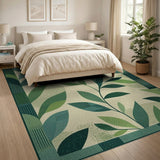 Abstract Area Green Lush Green Leaves Abstract Area Rug