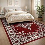 Ornate Medallion Traditional Persian Ornate Red Persian Medallion Area Rug
