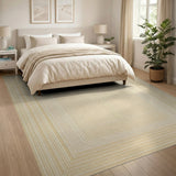 Beige Nested Geometric Lattice Area Rug