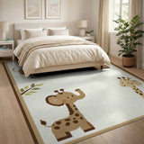 Adorable Elephants Giraffes Kids Nursery Rug